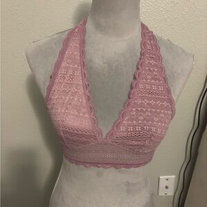 Victoria's Secret Pink Lace Halter Bra, Sz S